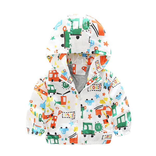 Chaqueta Cortaviento Infantil con Estampado de Aviones