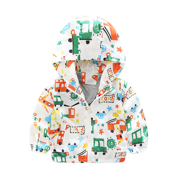 Chaqueta Cortaviento Infantil con Estampado de Aviones