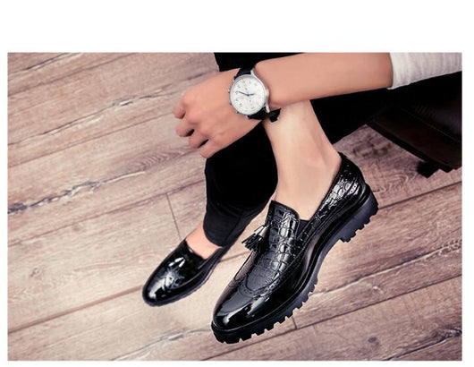 Zapatos Casuales Hombre Estilo Coreano con Borlas y Suela Gruesa - Image 5