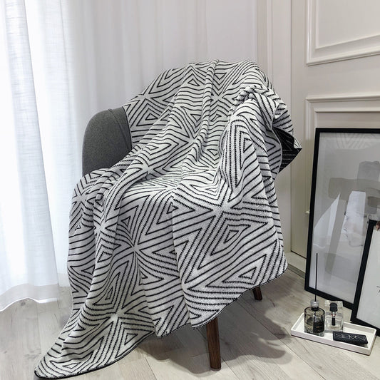 Manta de Lana Tejida Estilo Nórdico