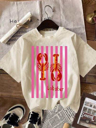 Camiseta Casual Cuello Redondo Estampa Langosta - Image 8