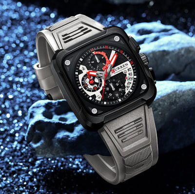 Reloj de Pulsera Cuadrado Multifunción con Seis Agujas para Hombre - Image 18
