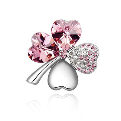 Broche Trébol de Cuatro Hojas con Diamantes - Image 15
