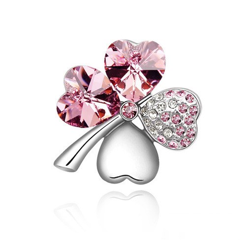 Broche Trébol de Cuatro Hojas con Diamantes - Image 15