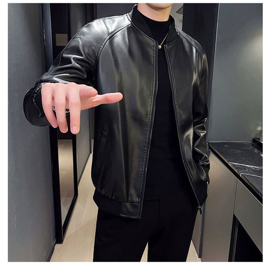 Chaqueta de Cuero Lavado Slim Fit para Hombre - Estilo Moderno - Image 12