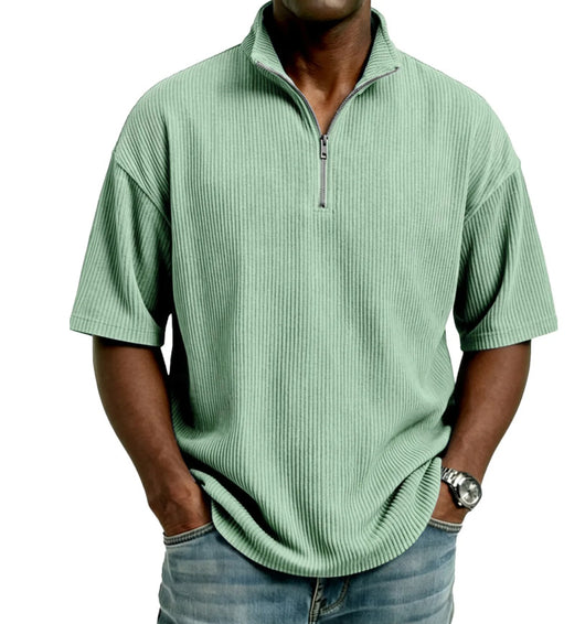 Playera Suelta de Tejido Waffle para Hombre - Comodidad de Verano - Image 25