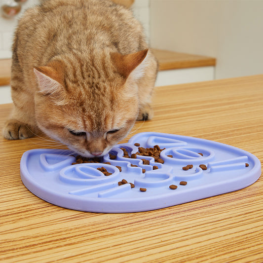 Comedero Doble Antivoracidad para Gatos y Perros con Lengüetas Estimulantes