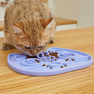 Comedero Doble Antivoracidad para Gatos y Perros con Lengüetas Estimulantes