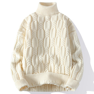 Suéter de Cuello Alto Trenzado para Hombre - Abrigo Casual y Cálido - Image 2