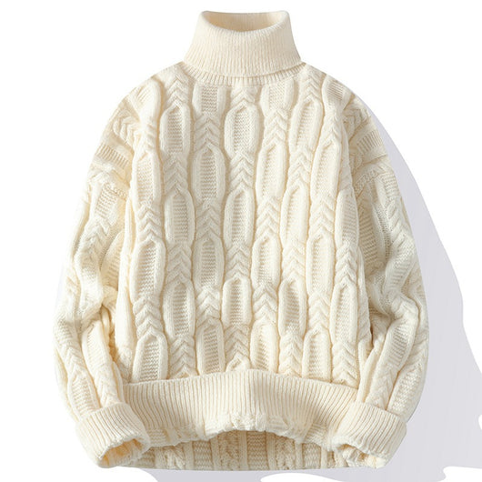 Suéter de Cuello Alto Trenzado para Hombre - Abrigo Casual y Cálido - Image 2