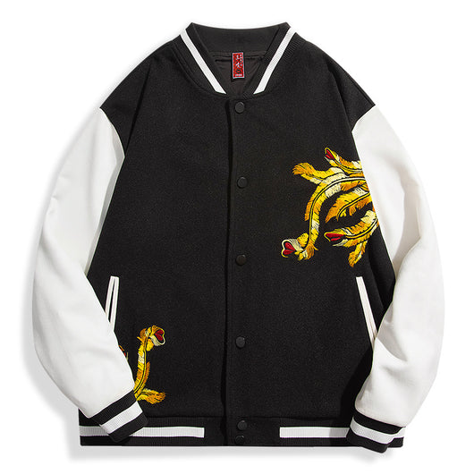 Chaqueta Vintage de Gamuza con Bordado Nacional Holgada para Hombre - Image 3