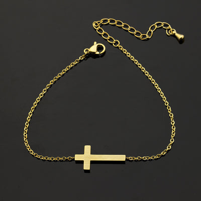 Pulsera Cruz Religiosa Plata Oro Acero Inoxidable - Regalo Dama de Honor - Image 4