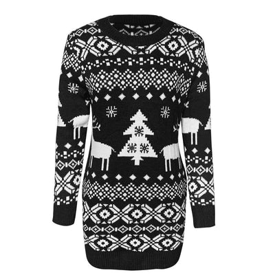 Suéter Navideño Tejido para Mujer con Estampado de Reno y Copo de Nieve - Image 8