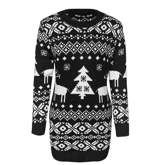 Suéter Navideño Tejido para Mujer con Estampado de Reno y Copo de Nieve - Image 8