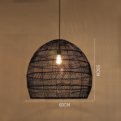 Lámpara de Escritorio Estilo Rattan Pastoral Chino - Image 6
