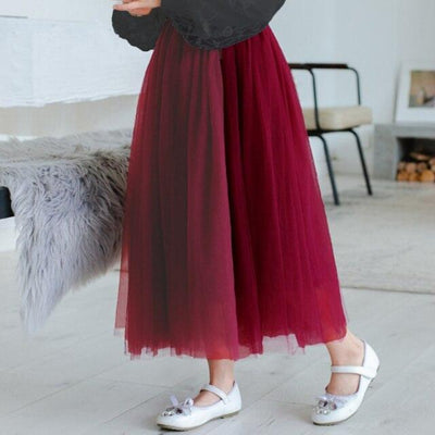 Falda Larga Cintura Alta Colores Lisos para Otoño e Invierno - Image 6