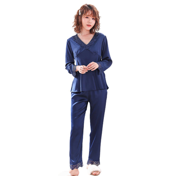 Pijama de Pareja Ice Silk Transpirable para Primavera y Verano