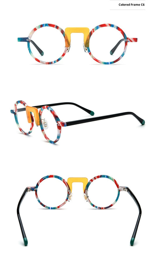 Gafas Redondas Unisex con Marco Mixto Multicolor - Image 16