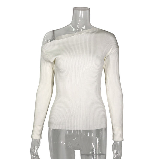 Blusa Blanca con Hombro Caído y Manga Larga - Image 8