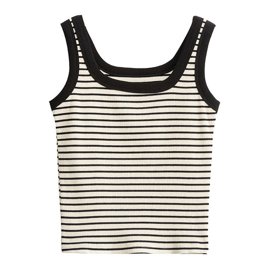 Top Halter sin Mangas con Rayas Negras - Image 3