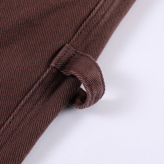Pantalones Vaqueros Rectos Sueltos Multi-bolsillos Color Sólido - Image 8