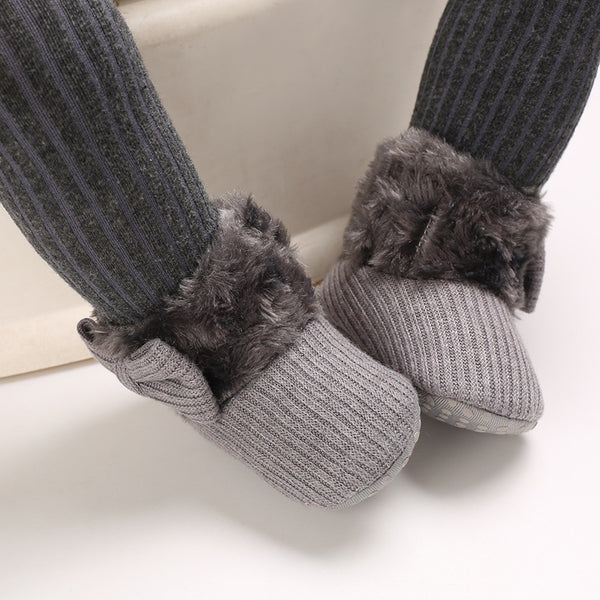 Botitas de Nieve para Bebés 0-1 Años con Diseño de Moño Tejido
