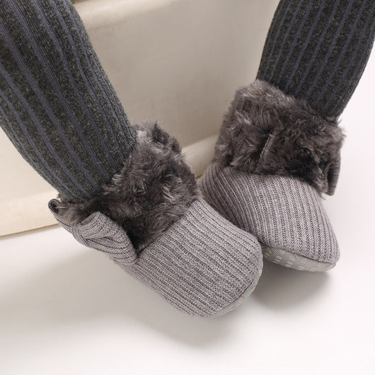 Botitas de Nieve para Bebés 0-1 Años con Diseño de Moño Tejido
