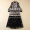 Vestido Swing con Bordado Pesado en Malla