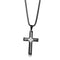 Titanium Steel Wire Cross Men's Necklace Negro with chain