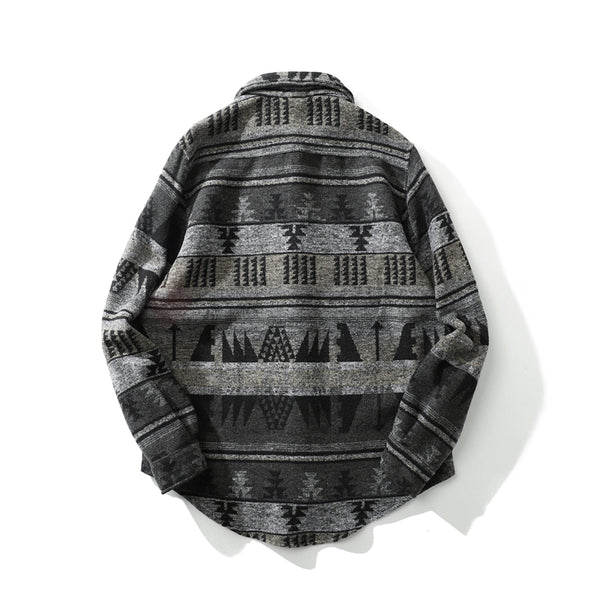 Camisa Retro Étnica de Manga Larga para Otoño e Invierno