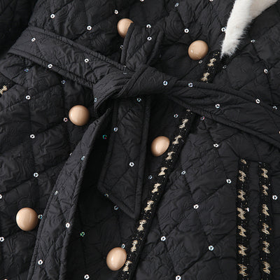 Chaqueta Acolchada Mujer con Cinturón Doble Capa Premium - Image 3