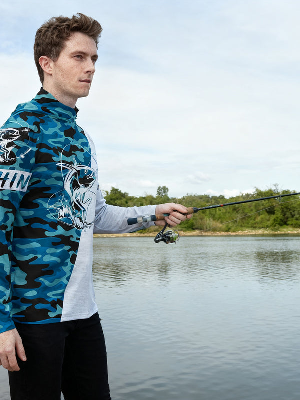 Camisa de Pesca UPF 50 Protección Solar Manga Larga para Hombre