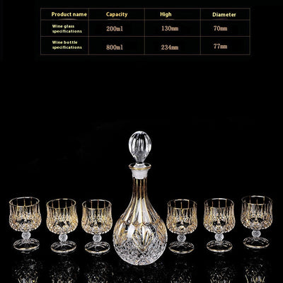 Juego de Copas de Cristal para Whisky y Vino con Detalles Dorados - Image 11