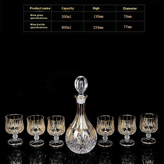 Juego de Copas de Cristal para Whisky y Vino con Detalles Dorados - Image 11