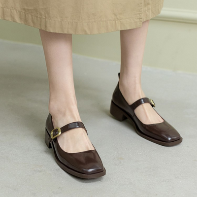 Zapatos Planos de Punta Cuadrada con Botones para Mujer - Image 20
