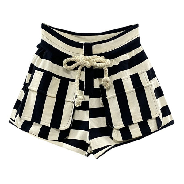 Shorts Cargo a Rayas para Mujer - Pantalones Cortos Casuales