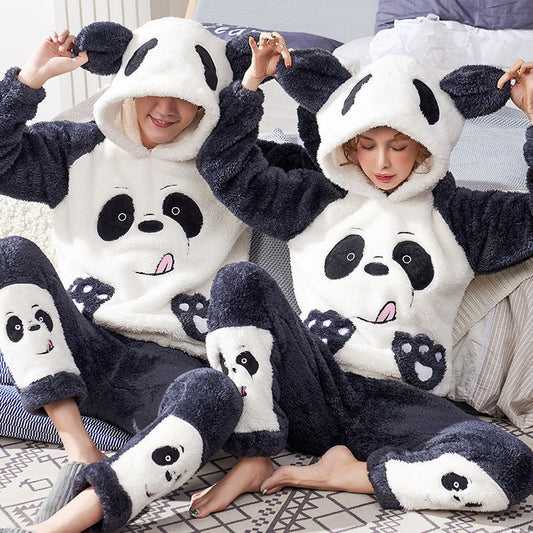 Pijama para Parejas Otoño Invierno Coral