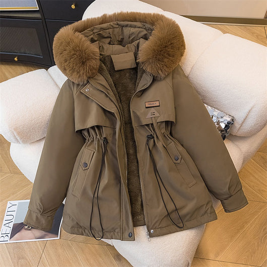 Abrigo Acolchado de Terciopelo Suelto Estilo Coreano para Mujer - Image 17