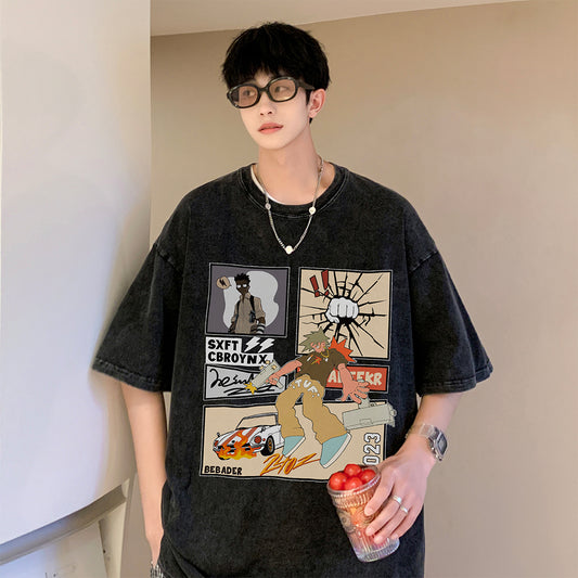 Camiseta Manga Corta Desgastada para Hombre - Image 2
