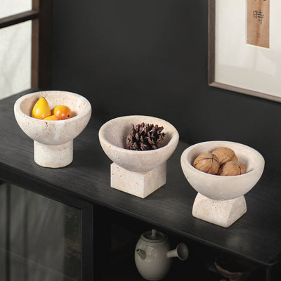 Bandeja de Mármol Natural para Frutas y Decoración de Escritorio