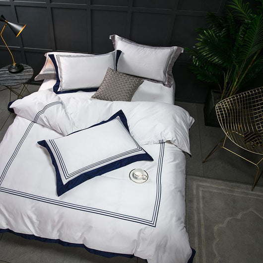 Juego de Cama Blanco 4 Piezas Algodón Puro Estilo Europeo - Image 21