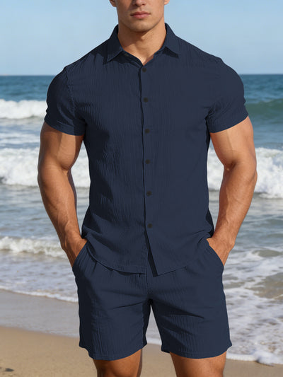 Conjunto Casual de Camisa y Shorts para Hombre - Image 15