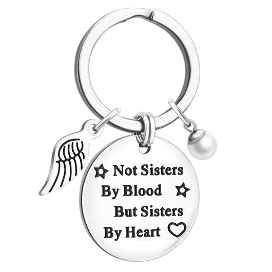 Llavero de Acero Inoxidable en Forma de Corazón con Grabado Hermanas - Image 10