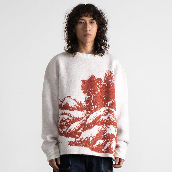Suéter Casual para Hombre con Estampado de Paisaje