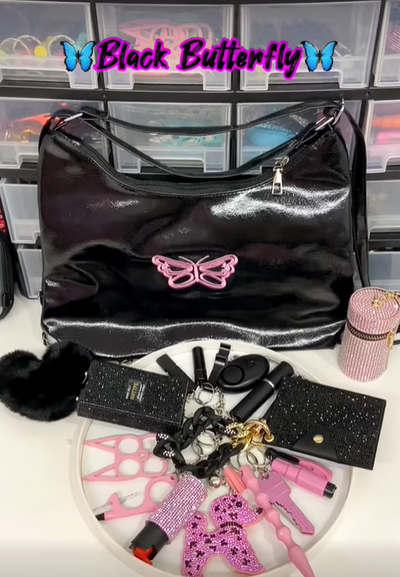 Juego de 17 Llaveros Mariposa Negra - Accesorios Elegantes - Image 2