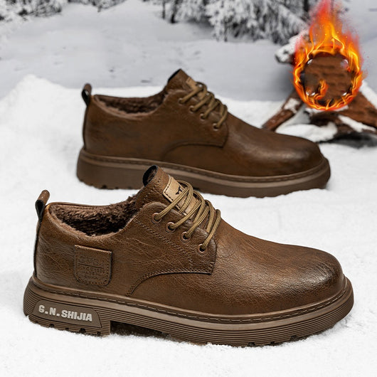 Zapatos de Hombre Otoño Invierno con Forro de Terciopelo y Algodón Cálido - Image 4