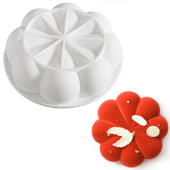 Molde de Silicona Antiadherente 8 Pétalos para Tartas Mousse y Repostería