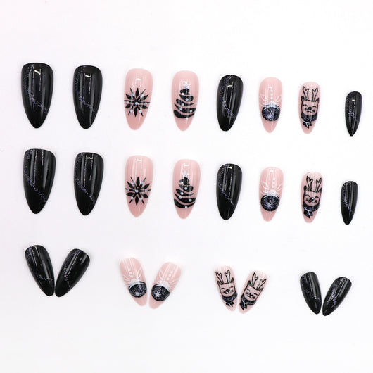 Stickers de Uñas Efecto Cielo Nocturno Azul y Negro - Image 3