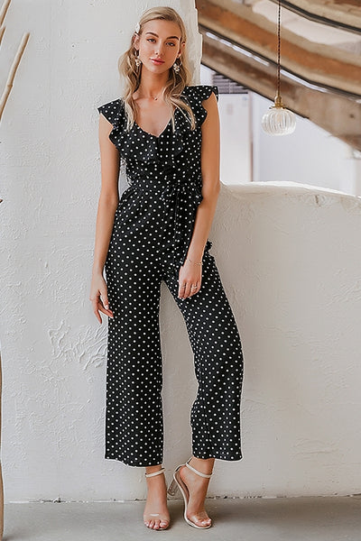Jumpsuit con Volantes y Estampado de Olas - Image 4