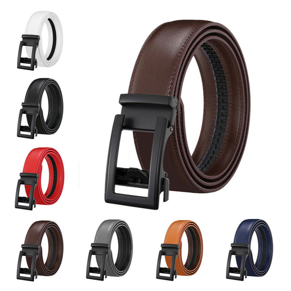 Cinturón de Cuero para Hombre con Hebilla Automática - Doble Capa de Cuero Vacuno